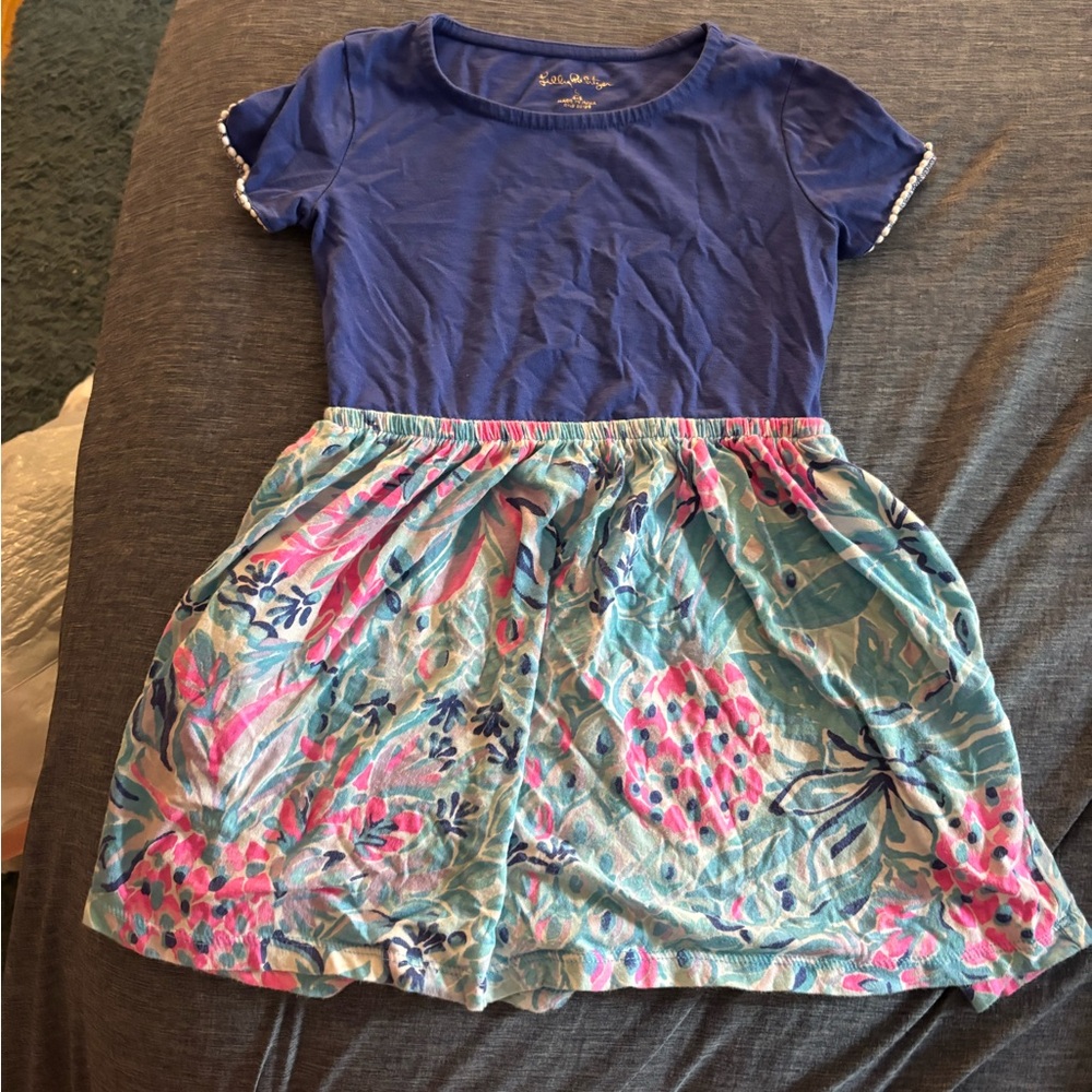 Lilly Pulitzer Girls Giavanna Dress in print Zanzibar Blue